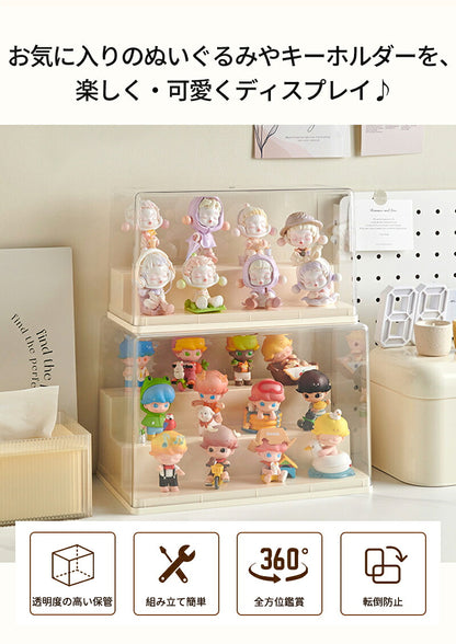 コレクションケース アクリル ビッグサイズ 棚 ボックス 卓上 フィギュアケース ディスプレイケース コレクション 飾り棚 透明 扉付き ラック スタッキング おしゃれ クリア 人形 フィギュア 積み重ね 組立簡単 プラモデル ディスプレイ ケース