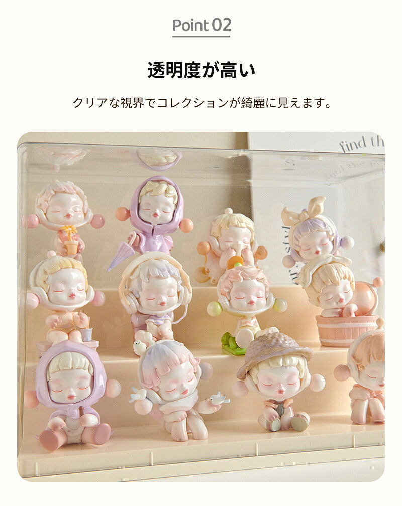 コレクションケース アクリル ビッグサイズ 棚 ボックス 卓上 フィギュアケース ディスプレイケース コレクション 飾り棚 透明 扉付き ラック スタッキング おしゃれ クリア 人形 フィギュア 積み重ね 組立簡単 プラモデル ディスプレイ ケース