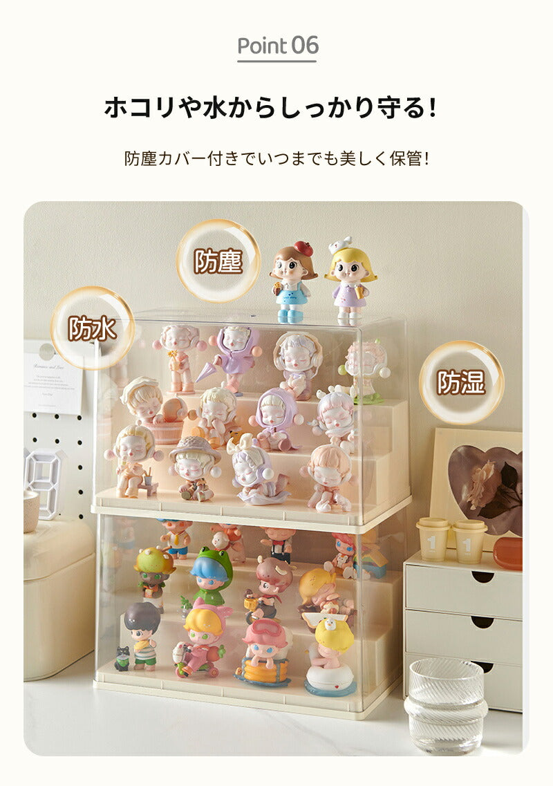 コレクションケース アクリル ビッグサイズ 棚 ボックス 卓上 フィギュアケース ディスプレイケース コレクション 飾り棚 透明 扉付き ラック スタッキング おしゃれ クリア 人形 フィギュア 積み重ね 組立簡単 プラモデル ディスプレイ ケース
