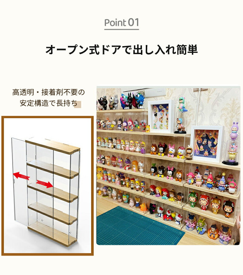 コレクションケース アクリル 棚 ボックス 卓上 壁掛け可能 ミニカー 収納 フィギュアケース スライドドア 棚板 階段 フィギュア収納棚 人形 トミカ  ディスプレイケース コレクションボード 飾り棚 扉付き コレクション 展示用  ホコリ対策