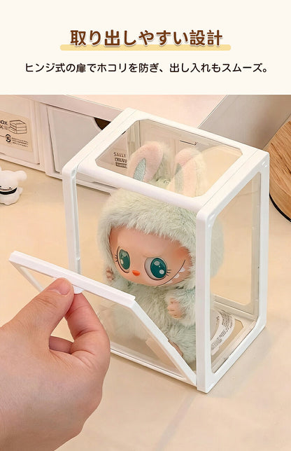 コレクションケース らぶぶ アクリル 棚 ボックス 卓上 LABUBU フィギュアケース ディスプレイケース コレクションボード ラブブ 展示ケース 飾り棚 透明 扉付き スタッキング おしゃれ クリア 人形 コレクション 積み重ね 汚れ防止 傷つけ防止  防塵  収納 透明ボックス