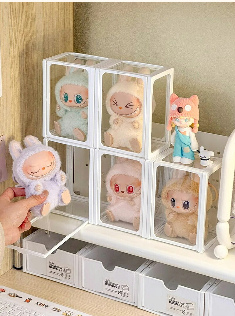 コレクションケース らぶぶ アクリル 棚 ボックス 卓上 LABUBU フィギュアケース ディスプレイケース コレクションボード ラブブ 展示ケース 飾り棚 透明 扉付き スタッキング おしゃれ クリア 人形 コレクション 積み重ね 汚れ防止 傷つけ防止  防塵  収納 透明ボックス