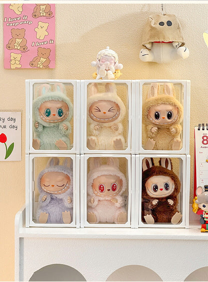 コレクションケース らぶぶ アクリル 棚 ボックス 卓上 LABUBU フィギュアケース ディスプレイケース コレクションボード ラブブ 展示ケース 飾り棚 透明 扉付き スタッキング おしゃれ クリア 人形 コレクション 積み重ね 汚れ防止 傷つけ防止  防塵  収納 透明ボックス