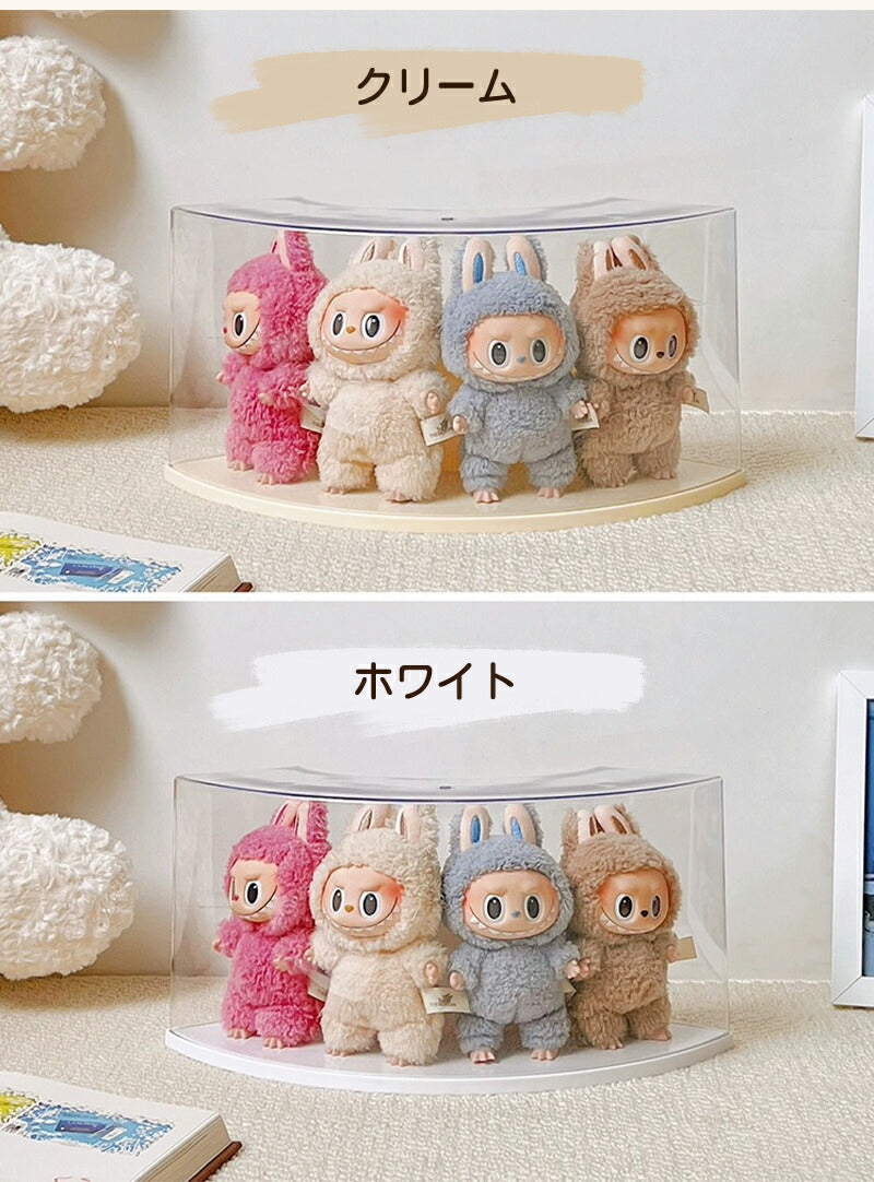 ぬいぐるみ用 収納ケース コーナー収納 ラブブ フィギュアケース らぶぶ クリ LABUBU ディスプレイボックス  カバー 保護ケース 汚れ防止 防塵 傷つけ防止 透明ケース ショーケース フィギュア 卓上 収納 人形 積み重ね可能 省スペース