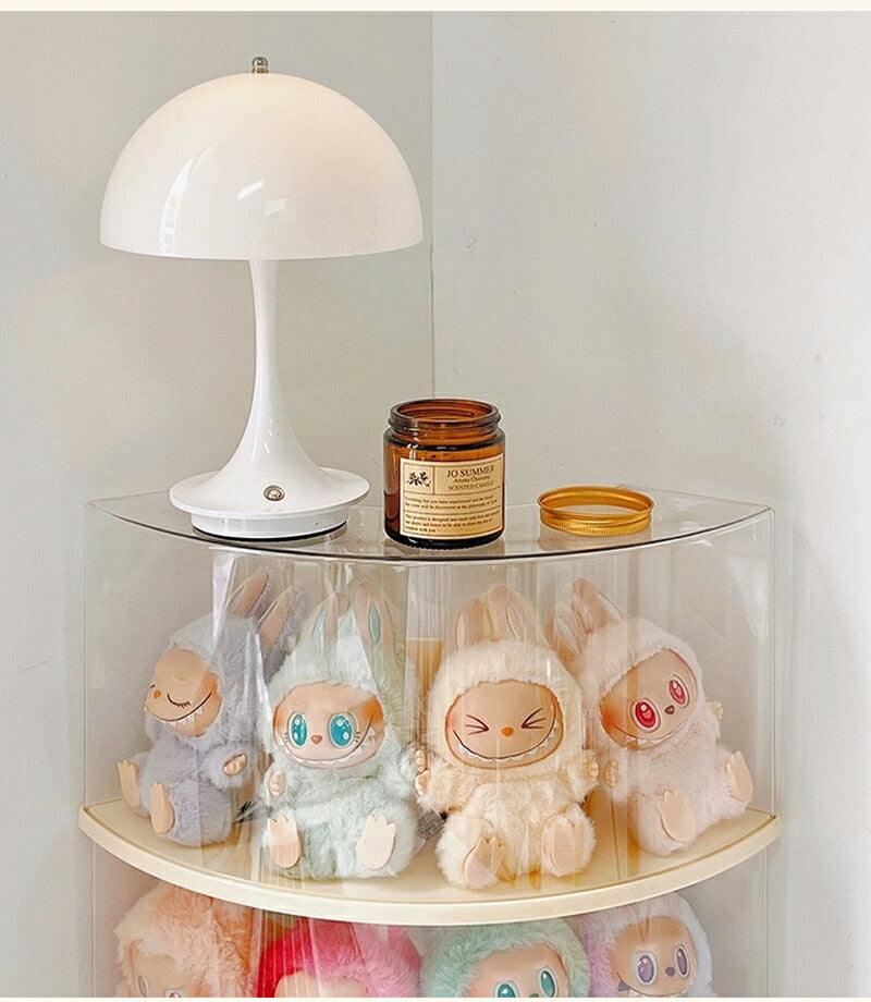 ぬいぐるみ用 収納ケース コーナー収納 ラブブ フィギュアケース らぶぶ クリ LABUBU ディスプレイボックス  カバー 保護ケース 汚れ防止 防塵 傷つけ防止 透明ケース ショーケース フィギュア 卓上 収納 人形 積み重ね可能 省スペース