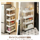 キッチンワゴン キャスター付き 収納ラック スリム 隙間収納 奥行13/18/22cm 高さ調節 3段 4段 キッチンラック 炊飯器ラック スライド棚 サイドワゴン 隙間ラック ペットボトルラック ベビーワゴン ランドリーワゴン 白 黒 おしゃれ 省スペース