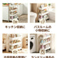 キッチンワゴン キャスター付き 収納ラック スリム 隙間収納 奥行13/18/22cm 高さ調節 3段 4段 キッチンラック 炊飯器ラック スライド棚 サイドワゴン 隙間ラック ペットボトルラック ベビーワゴン ランドリーワゴン 白 黒 おしゃれ 省スペース
