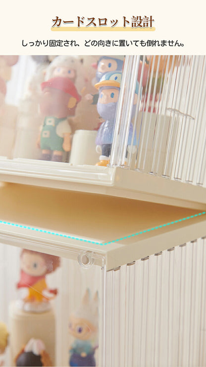 コレクションケース アクリル 棚 ボックス ブロック付き 卓上 フィギュアケース ディスプレイケース  コレクションボード 送料無料 飾り棚 透明 扉付き ラック スタッキング おしゃれ クリア マグネット 人形 コレクション 積み重ね