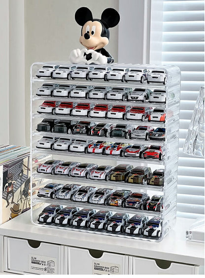ミニカー 収納 ミニカーケース ミニカーディスプレイ 扉なし トミカ 収納 コレクションケース ロングミニカー おもちゃ ショーケース 卓上 置き型 ホットウィール収納ケース トミカ収納 棚 トミカケース ケース 収納棚 大型