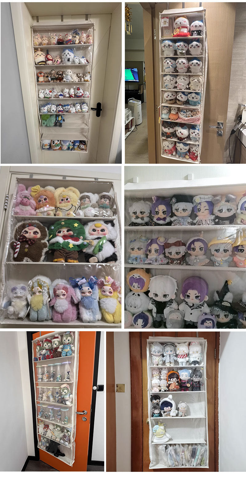 収納ボックス ディスプレ ぬいぐるみ 収納  イウォールポケット ぬいぐるみウォールポケット 大容量  クリアタイプ コレクション 見せる収納 小物 ドア掛け収納式ポケット ウォールハンガー ウォールボックス 4段 5段 6段 10段