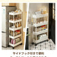 キッチンワゴン キャスター付き 収納ラック スリム 隙間収納 奥行13/18/22cm 高さ調節 3段 4段 キッチンラック 炊飯器ラック スライド棚 サイドワゴン 隙間ラック ペットボトルラック ベビーワゴン ランドリーワゴン 白 黒 おしゃれ 省スペース