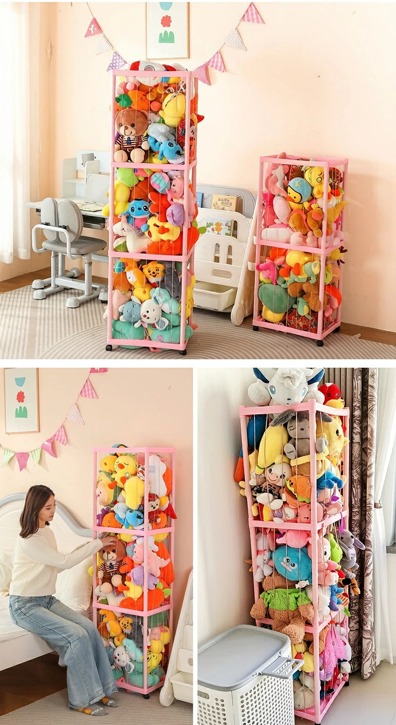 ぬいぐるみ収納 ぬいぐるみ 収納 大容量 おしゃれ おもちゃ収納 収納ボックス 収納ケース 収納バスケット ディスプレイボックス 見せる収納 中身の見える 取り出しやすい 棚 ケース バスケット キャスター付き 1段 2段 3段 4段 組み立て簡単 簡単設置 整理整頓 片付け こども