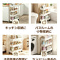 キッチンワゴン キャスター付き 収納ラック スリム 隙間収納 奥行13/18/22cm 高さ調節 3段 4段 キッチンラック 炊飯器ラック スライド棚 サイドワゴン 隙間ラック ペットボトルラック ベビーワゴン ランドリーワゴン 白 黒 おしゃれ 省スペース