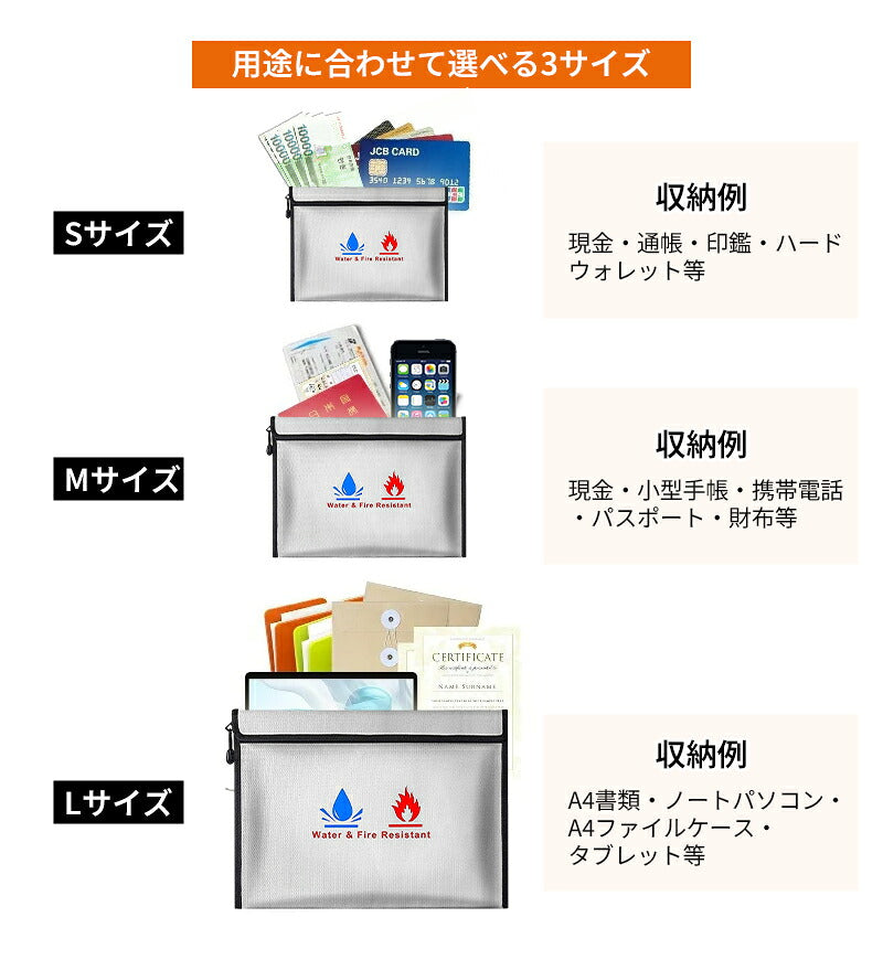 耐火バッグ 防災 ケース 耐火袋 防災バッグ 耐火 袋 耐火防水ケース 耐火袋 耐火バッグ 1200℃ 1200度 A4 書類 ケース 金庫 防水バッグ セーフティバッグ 耐火袋 収納ボックス 書類ケース 整理 家庭用 小型 手提げ 耐火ポーチ 耐熱防水ファスナー