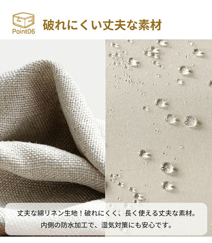 布製収納ボックス 衣類収納袋 布団収納袋 ベッド下収納 折りたたみ 収納ケース 自立 ファスナー付き 大容量 36L 48L 105L おしゃれ シンプル 衣装ケース ストレージボックス 押し入れ収納 洋服 羽毛布団 肌掛け布団 毛布 こたつ布団 コットンリネン 綿 布