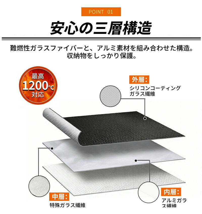 耐火バッグ 防災 ケース 耐火袋 防災バッグ 耐火 袋 耐火防水ケース 耐火袋 耐火バッグ 1200℃ 1200度 A4 書類 ケース 金庫 防水バッグ セーフティバッグ 耐火袋 収納ボックス 書類ケース 整理 家庭用 小型 手提げ 耐火ポーチ 耐熱防水ファスナー