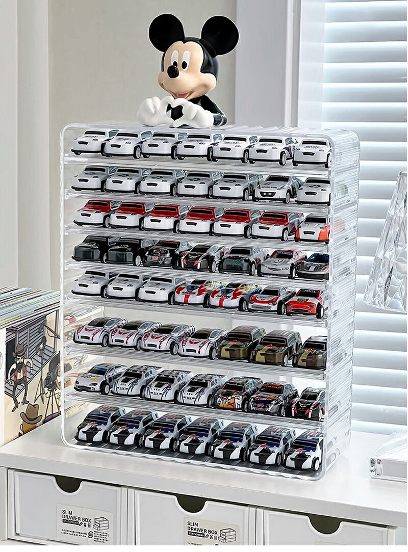 ミニカー 収納 ミニカーケース ミニカーディスプレイ 扉なし トミカ 収納 コレクションケース ロングミニカー おもちゃ ショーケース 卓上 置き型 ホットウィール収納ケース トミカ収納 棚 トミカケース ミニカー 収納棚 大型