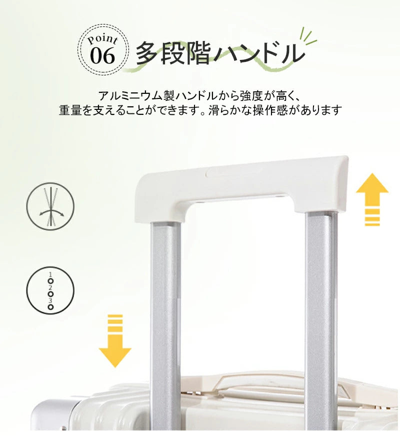 スーツケース キャリーケース Sサイズ フロントオープン 機内持ち込み ドリンクホルダー 静音 軽量 前開き 小型 かわいい 旅行 修学旅行 s m 出張 短途旅行 キャリーバッグ トランクケース 2-3日用