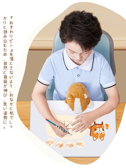 ぬいぐるみ 猫背矯正 かわいい 姿勢改善 姿勢 猫背   疲れ軽減 サポート デスク オフィス 学校 背筋 デスクワーク どうぶつ  塾 机 お腹 おなか 挟む はさむ クッション もふもふ 癒し
