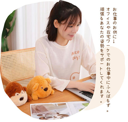 ぬいぐるみ 猫背矯正 かわいい 姿勢 猫背  姿勢改善 疲れ軽減 サポート デスク オフィス 学校 背筋 デスクワーク どうぶつ  塾 机 お腹 おなか 挟む はさむ クッション もふもふ 癒し