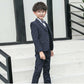 子供 スーツ 男の子 フォーマルスーツ 子供服 男の子スーツ 5点セット スーツ チェック柄 入学式 卒業式 高校生 小学生 中学生 紳士服 キッズ フォーマル おしゃれ 無地 ブローチ 通気性 肩パッド付き こどもスーツ 高級感 長袖 キッズスーツ