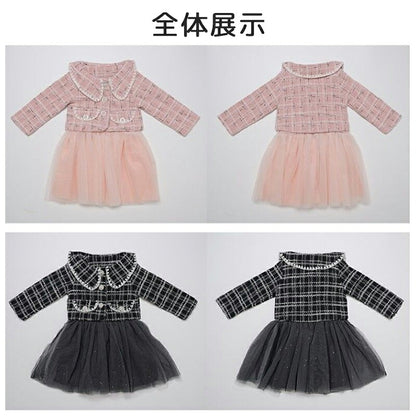 スーツ 女の子 子供 ドレス 2点セット ワンピース チュールドレス フォーマル スーツ 入学式 チェック柄 フォーマルドレス 入園式 卒業式 七五三 結婚式 発表会 プレゼント セットアップ 上下セット チュールワンピース 子供 キッズ
