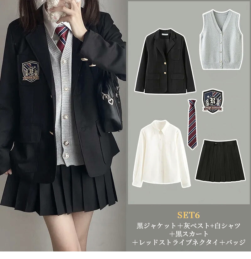 スーツ 女の子 6点セット セット 制服 中学生 卒業式 フォーマル 女の子スーツ ベスト付 JK制服 ブレザー レディース フォーマルスーツ 子供スーツ ジャケット スカート 入学式スーツ 成人式 女子高生 学園祭 卒業式スーツ 女子制服