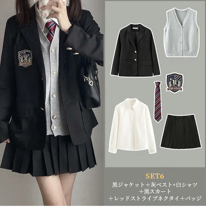 スーツ 女の子 6点セット セット 制服 中学生 卒業式 フォーマル 女の子スーツ ベスト付 JK制服 ブレザー レディース フォーマルスーツ 子供スーツ ジャケット スカート 入学式スーツ 成人式 女子高生 学園祭 卒業式スーツ 女子制服