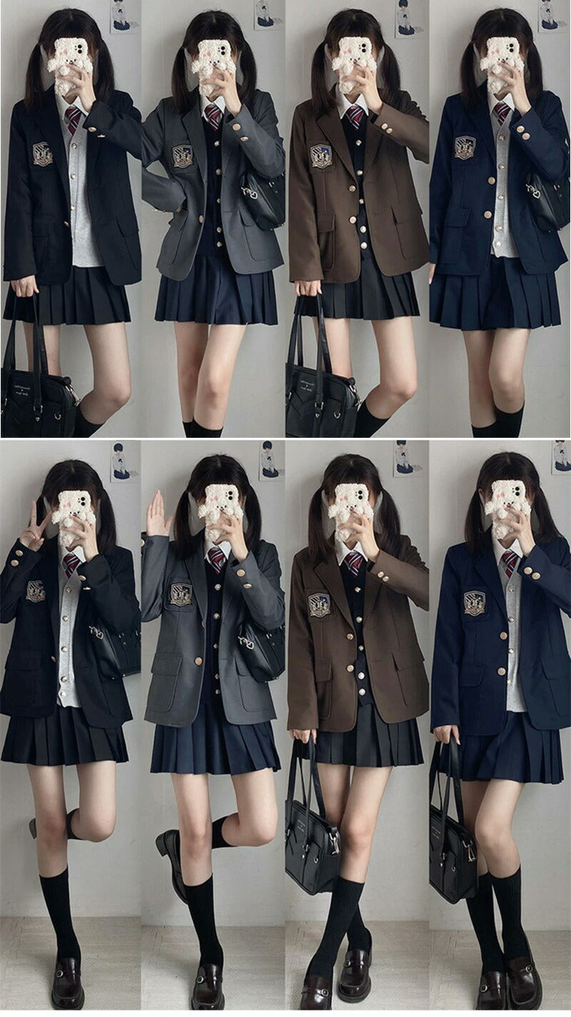 【最大1000円クーポン+P5倍★19日 20時~】スーツ 女の子 6点セット セット 制服 中学生 卒業式 フォーマル 女の子スーツ ベスト付 JK制服 ブレsutu-012
