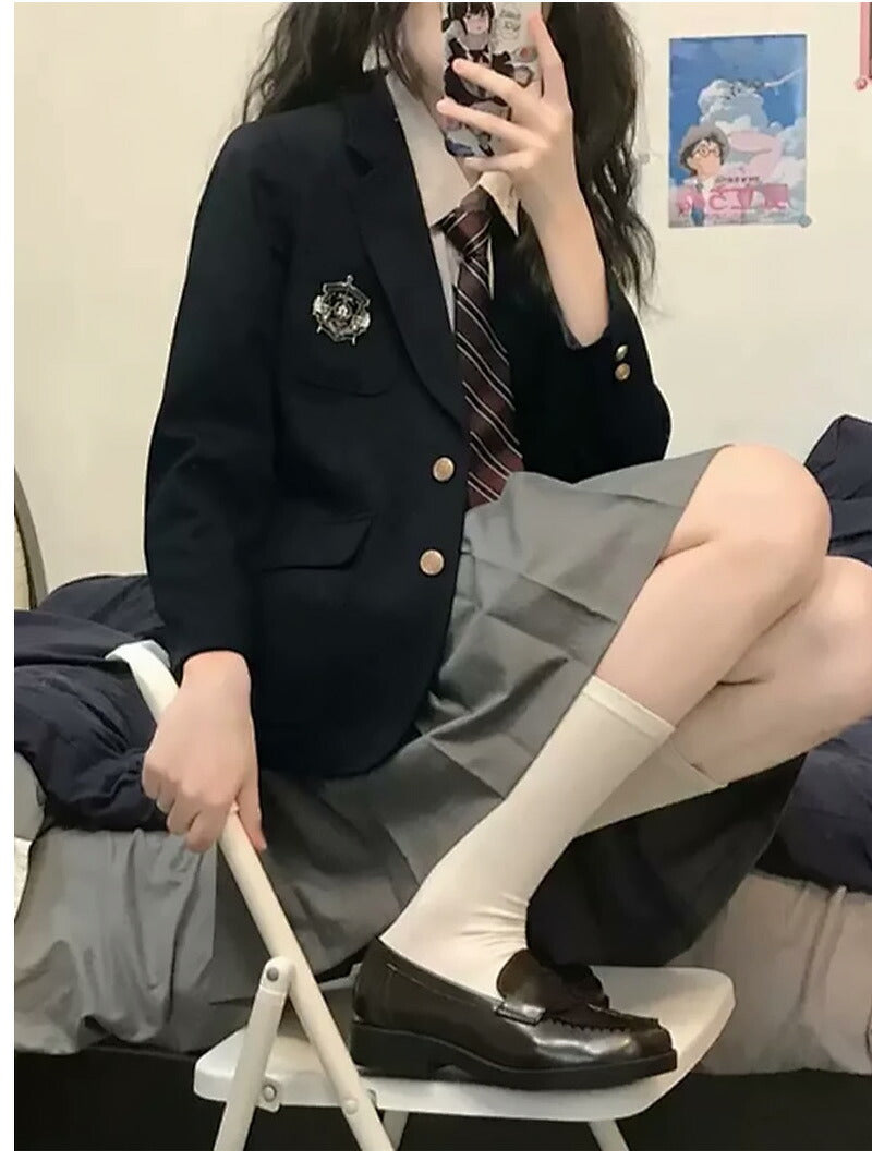 卒業式 スーツ 女の子 5点セット フォーマルスーツ スーツ女の子 子供スーツ キッズスーツ jk制服 子供服 高校生 小学生 小学校 女子高生 入学式 ジャケット スカート リボン ブラウス 中学生 XS S M L XL XXL 150 160 165 韓国風