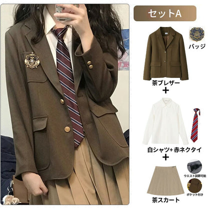 卒業式 スーツ 女の子 5点セット フォーマルスーツ スーツ女の子 子供スーツ キッズスーツ jk制服 子供服 高校生 小学生 小学校 女子高生 入学式 ジャケット スカート リボン ブラウス 中学生 XS S M L XL XXL 150 160 165 韓国風