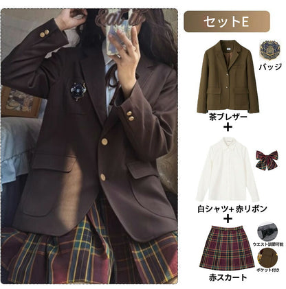 卒業式 スーツ 女の子 5点セット フォーマルスーツ スーツ女の子 子供スーツ キッズスーツ jk制服 子供服 高校生 小学生 小学校 女子高生 入学式 ジャケット スカート リボン ブラウス 中学生 XS S M L XL XXL 150 160 165 韓国風