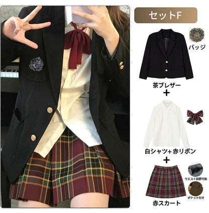 卒業式 スーツ 女の子 5点セット フォーマルスーツ スーツ女の子 子供スーツ キッズスーツ jk制服 子供服 高校生 小学生 小学校 女子高生 入学式 ジャケット スカート リボン ブラウス 中学生 XS S M L XL XXL 150 160 165 韓国風