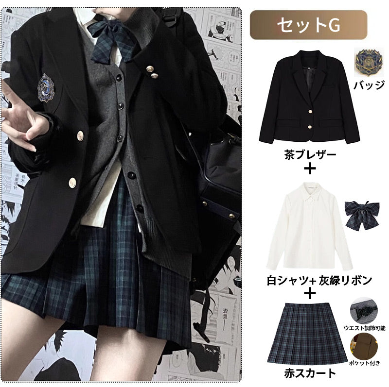 卒業式 スーツ 女の子 5点セット フォーマルスーツ スーツ女の子 子供スーツ キッズスーツ jk制服 子供服 高校生 小学生 小学校 女子高生 入学式 ジャケット スカート リボン ブラウス 中学生 XS S M L XL XXL 150 160 165 韓国風