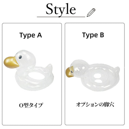 浮き輪 子供用 クリアダック キッズフロート ベビーフロート SNS Instagram 映え 透明 浮輪 足穴付き O型タイプ 座付き 浮き具 クリア 水遊び プール 水泳 足入れ 赤ちゃん キッズ 子供 海 2歳 3歳 4歳 5歳 6歳 海 お風呂 かわいい アヒル 夏