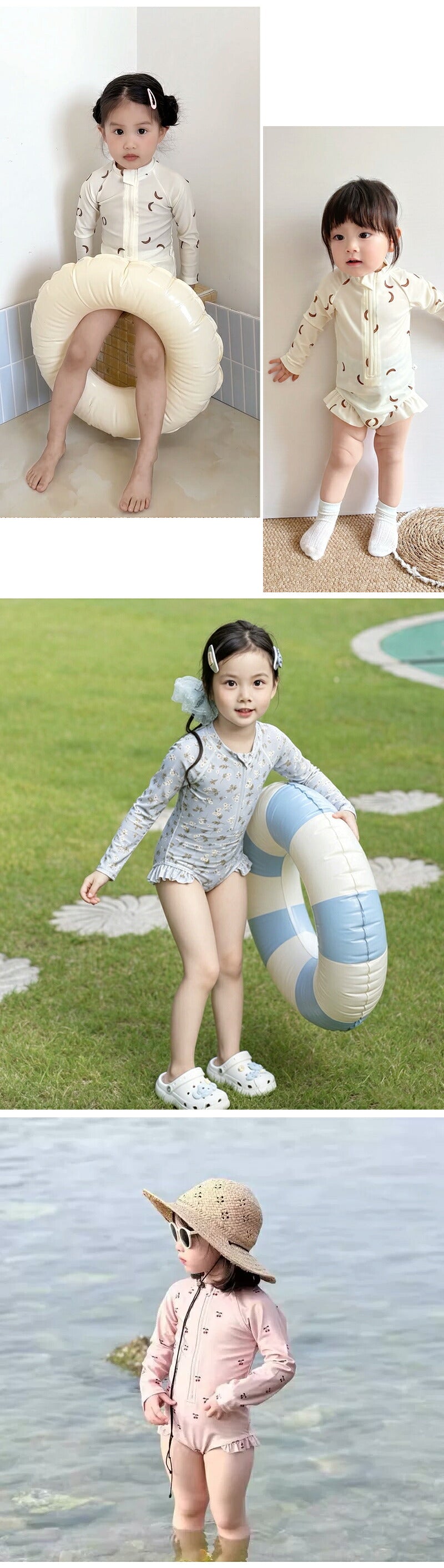 水着 女の子 ベビー水着 半袖 ロンパース キャップ付き キッズ水着 2点セット 子供水着 オールインワン つなぎ UVカット UPF50+ ベビー キッズ 女児 子供用 ガールズ 80～130 保育園 水遊び 幼稚園 プール 海水浴 日焼け対策
