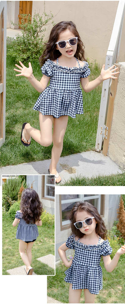 女の子 水着 セパレート フリル キッズ セット水着 オフショルダー アジャスター  水着セット 子供 かわいい 3点セット パフスリーブ スイムキャップ 日焼け対策 半袖 ハート 2歳 3歳 90 100 110 120  130 黒 130cm 100cm セパレート水着