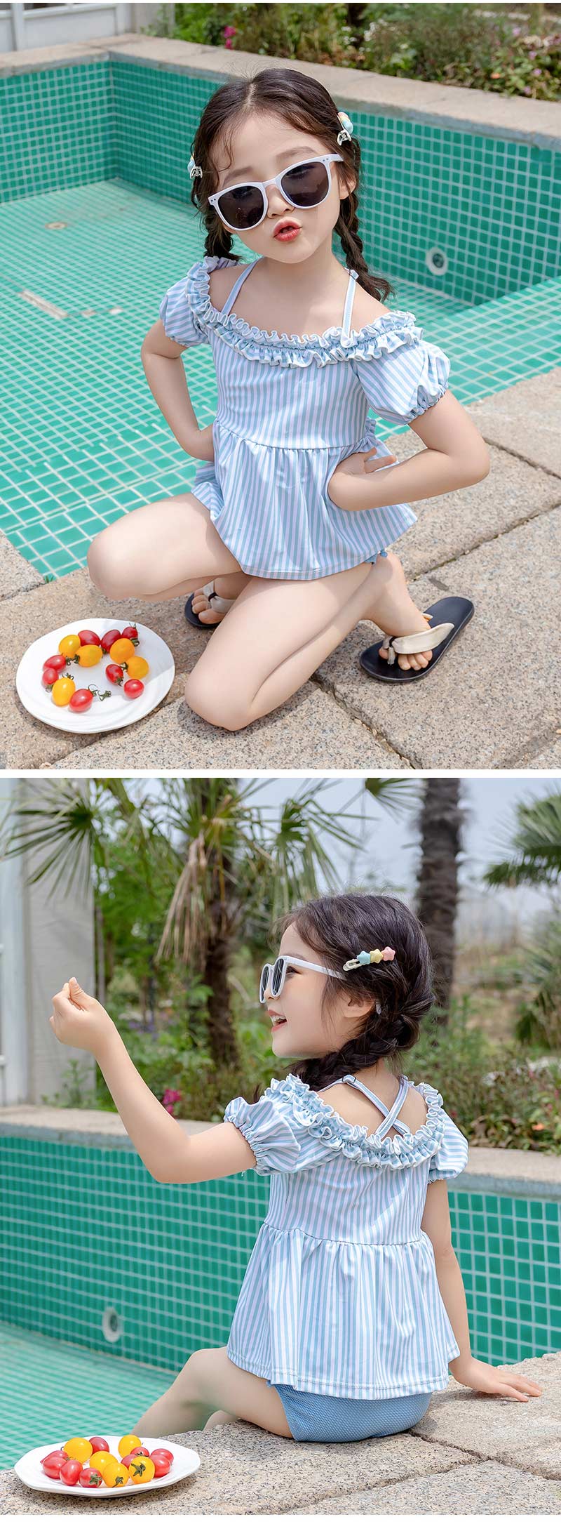 女の子 水着 セパレート フリル キッズ セット水着 オフショルダー アジャスター  水着セット 子供 かわいい 3点セット パフスリーブ スイムキャップ 日焼け対策 半袖 ハート 2歳 3歳 90 100 110 120  130 黒 130cm 100cm セパレート水着
