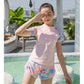 一部即納★ キッズ 水着 女の子 ジュニア フィットネス水着 ラッシュガード セパレート ショーツ 2点セット 半袖 レディース ガールズ 水遊び プール 海 川 動きやすい おしゃれ かわいい 体型カバー 大人も対応 140cm 150cm 160cm 170cm