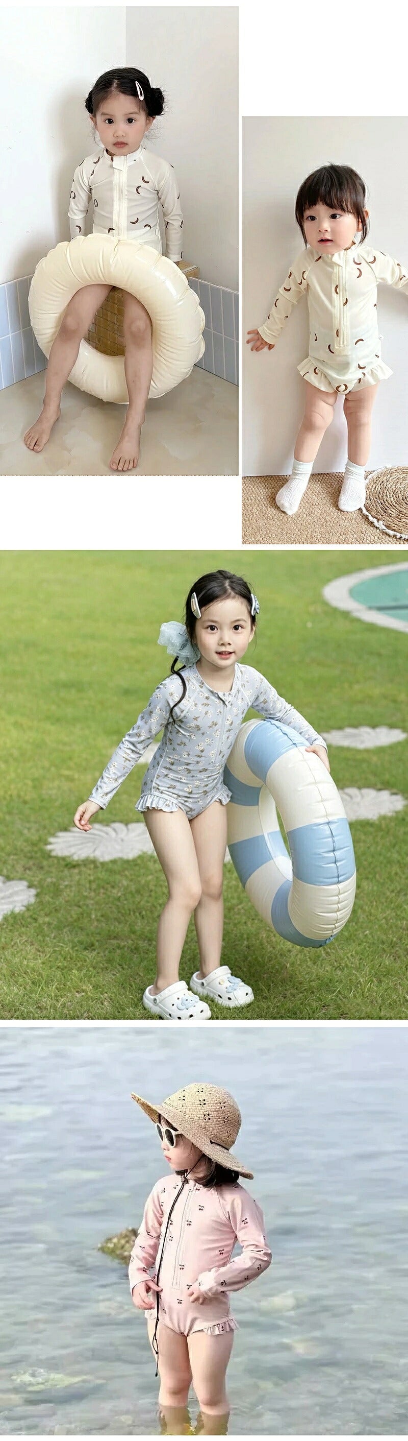 水着 女の子 ベビー水着 半袖 ロンパース キャップ付き キッズ水着 2点セット 子供水着 オールインワン つなぎ UVカット UPF50+ ベビー キッズ 女児 子供用 ガールズ 80～130 保育園 水遊び 幼稚園 プール 海水浴 日焼け対策