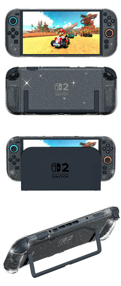 Switch 2 カバー ケース ドック対応 分体式保護ケース Switch2対応 Switch2 保護ケース 滑り止め スイッチ エルゴノミックグリップ スタンド対応 分離式 衝撃吸収 傷防止 着脱簡単 耐衝撃