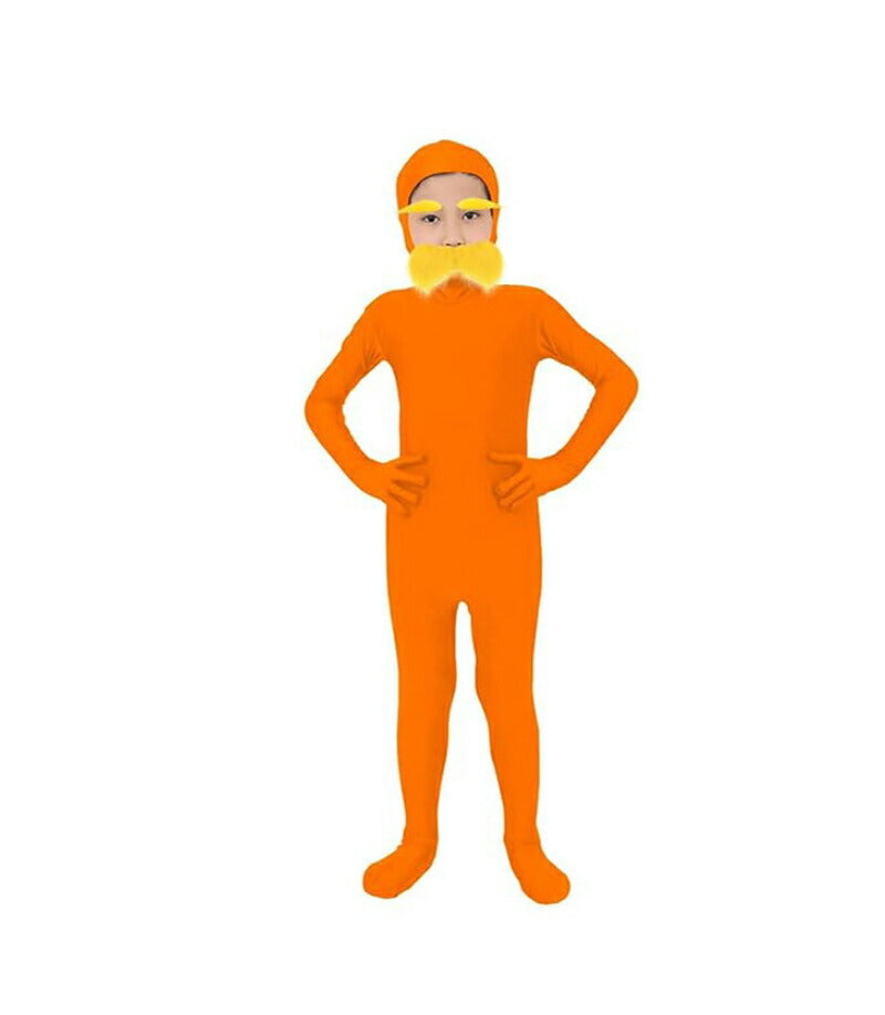 全身タイツ コスプレ コスチューム ハロウィン 透明人間 仮装  顔出し ジョークコスチューム  大人 レディース メンズ キッズ 子供 オレンジ ブロク 余興 宴会  イベント パーティー 文化祭 忘年会 子供用