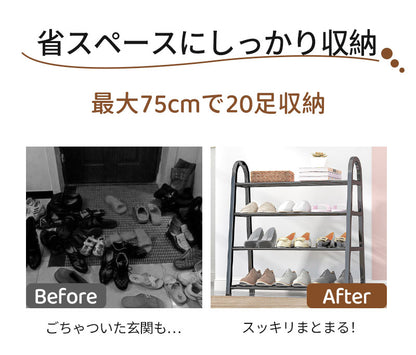 シューズラック 簡易シューズラック 3段 4段 5段  7サイズ 大容量 スリム 靴 省スペース くつ 棚 一人暮らし 薄型 コンパクト 大容量 軽量 靴ラック 片付け 整理整頓 スニーカー シューズボックス シューズケース 靴箱 玄関すっきり オシャレ 収納