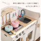 おままごとキッチン 子供 コンロ おもちゃ 女の子 おままごとセット 台所  セット ま木製おしゃれまごと おままごと 木製 こども 音が鳴る 子供用 調味料 tana-2007