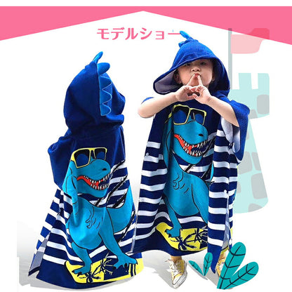 吸水タオル 着替えタオル ポンチョタオル キッズ 子供用 吸水速乾 マイクロファイバー スイムタオル 水着 ウェットスーツ お風呂上り 海 プール ビーチタオル サーフィン 水泳 スイミングに フード 防災対策用に かぶるだけ 大判 男の子 女の子 子供用 75*150
