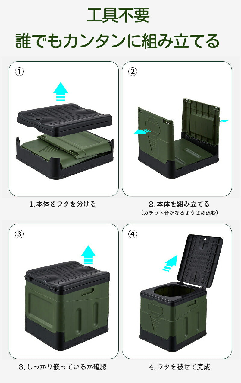 簡易トイレ 非常用トイレ 防災用品 非常用簡易トイレ　汚物袋 収納袋 付き　 耐荷重150kg　折りたたみ  防災 携帯トイレ 災害用トイレ ポータブルトイレ toilet-012