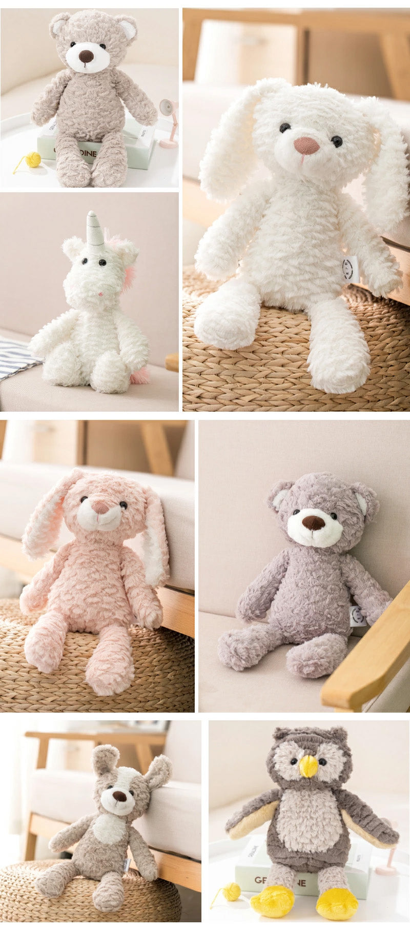 【クーポン利用で1580円★20日終了】ぬいぐるみ ベビー うさぎ 赤ちゃん ファーストトイ 女の子 ふわふわ おもちゃ もこもこ くま 犬 男の子 いぬ キッtoy-003