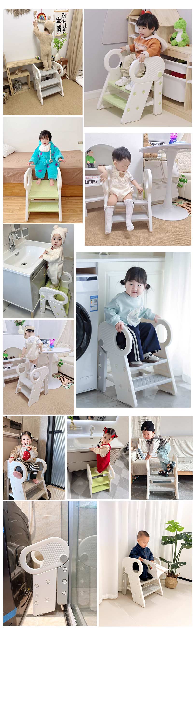 踏み台 子ども ステップ 折りたたみ 踏み台 高さ調節 2段 3段 ステップ台 幼児 台所 アイボリー ふみ台 子供 トイレ キッズ 足置き台 庭手洗い キッズtstep-1003