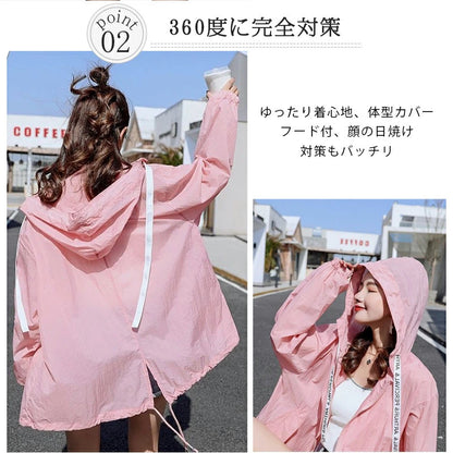 uvカット パーカー uv パーカー 涼しい 接触冷感 ラッシュガード レディース ジップアップ 日焼け止め 冷感 ひんやり 速乾 撥水加工 シアー シアーパーカー冷房対策 マウンテンパーカー 紫外線カット サマーカーディガン 長袖 春 夏 薄手 S/M/L 送料無料