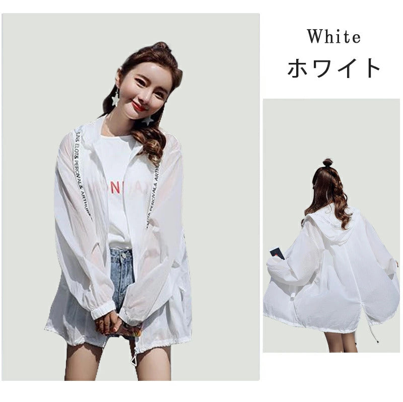 uvカット パーカー uv パーカー 涼しい 接触冷感 ラッシュガード レディース ジップアップ 日焼け止め 冷感 ひんやり 速乾 撥水加工 シアー シアーパーカー冷房対策 マウンテンパーカー 紫外線カット サマーカーディガン 長袖 春 夏 薄手 S/M/L 送料無料